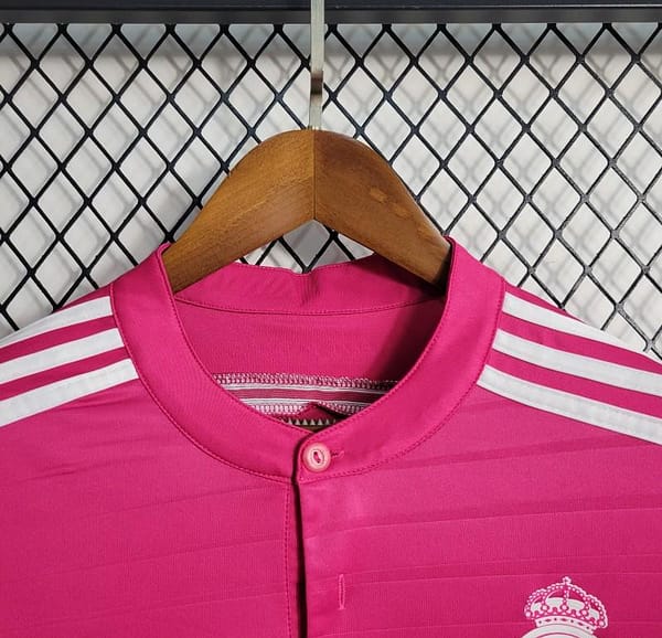 Retro 14-15 Long Sleeve Real Madrid Away Pink Jersey - Image 10