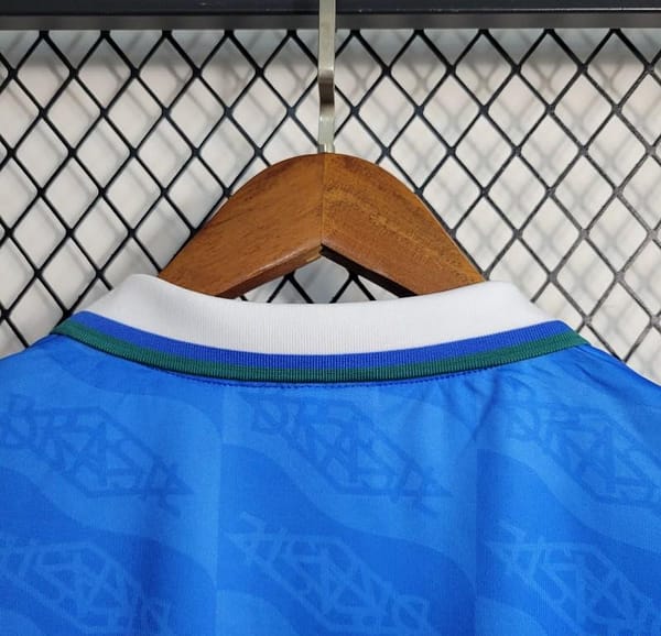 Retro 1992 Brazil Away Blue Jersey - Image 8