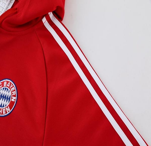 2023 Bayern Munich Red Hoodie Full Zipper Tracksuit - Image 18