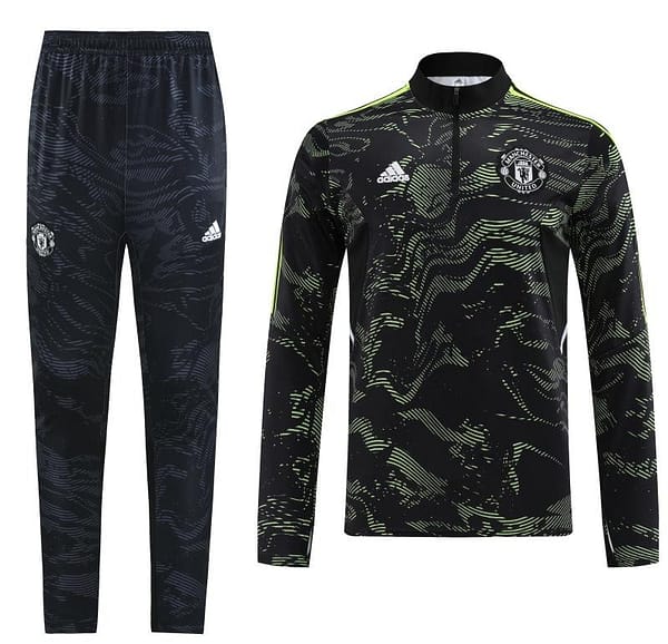 2023 Manchester United Dark Green Half Zipper Tracksuit - Image 25