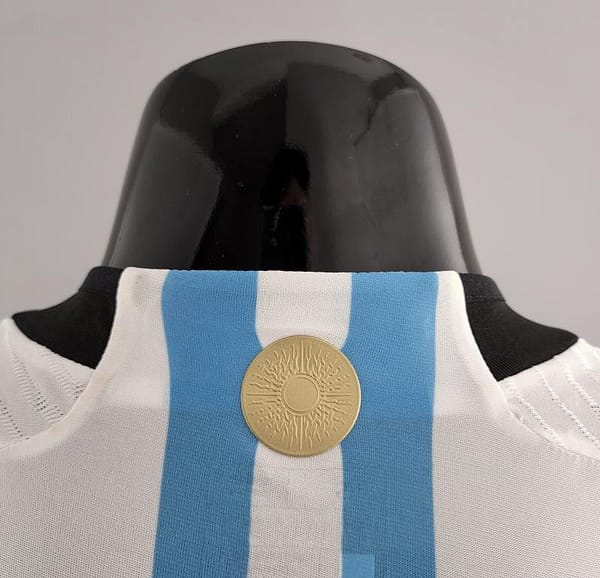 Player Version 3 Stars 2022 Argentina Home Jersey With World Cup Champion Patches - Image 4