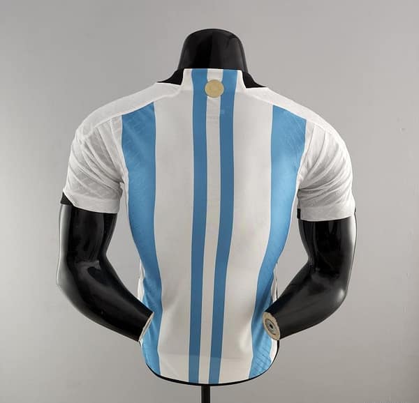Player Version 3 Stars 2022 Argentina Home Jersey With World Cup Champion Patches - Image 9