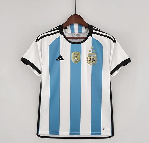3 Stars 2022 Argentina Home Jersey With World Cup Champion Patches