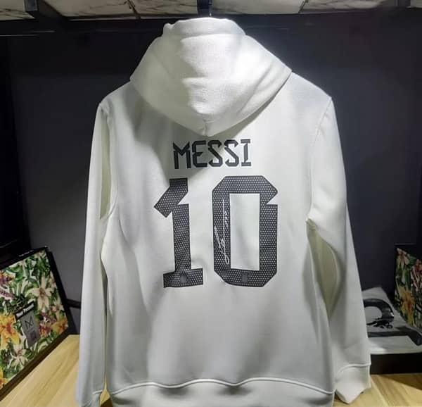3 Stars Argentina Messi White Hoodie - Image 2