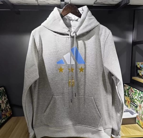 3 Stars Argentina Messi Grey Hoodie