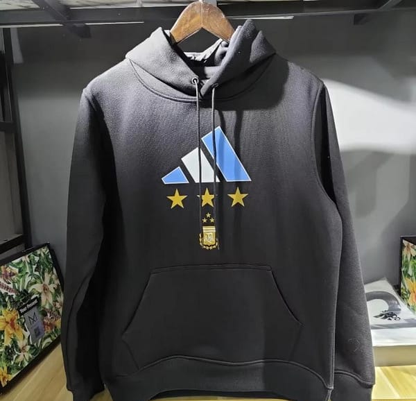 3 Stars Argentina Messi Black Hoodie