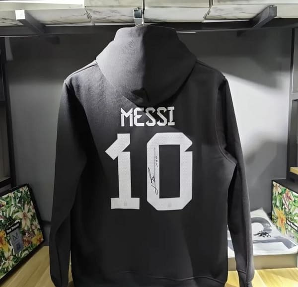 3 Stars Argentina Messi Black Hoodie - Image 2