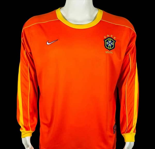 Retro 1998 Brazil Goalkeeper Orange Jersey