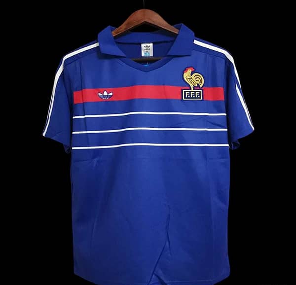 Retro 1984 France Home Soccer Jersey - Image 11