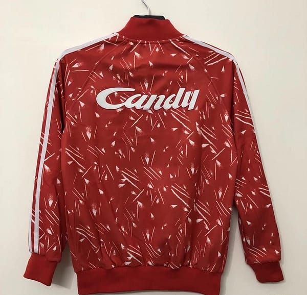 Retro 89/90 Liverpool Home Red  Full Zipper Jacket Soccer Jersey - Image 2