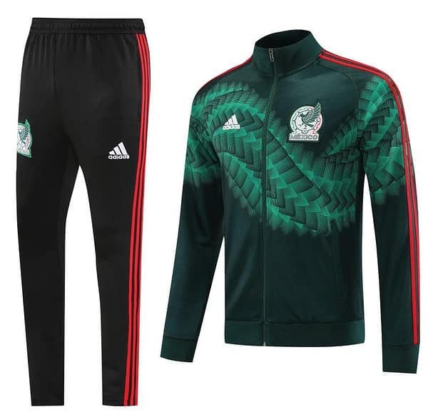 2022 Mexico Dark Green Full Zipper Tracksuit