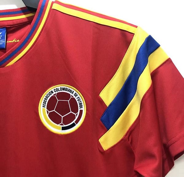 Retro 1990 Colombia Away Red Soccer Jersey - Image 9