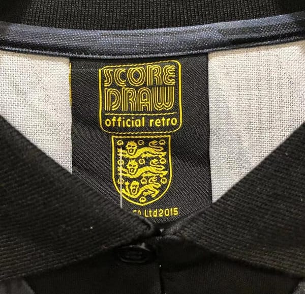 Retro 1990 England Away Black Soccer Jersey - Image 3