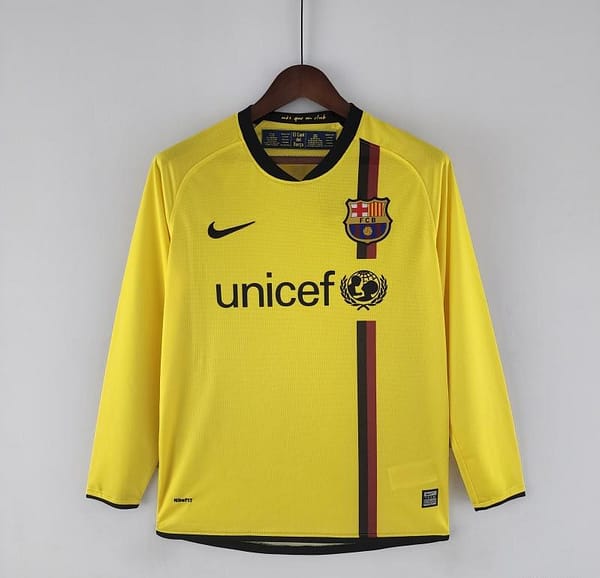 Retro 08/09 Long Sleeve Barcelona Away Soccer Jersey