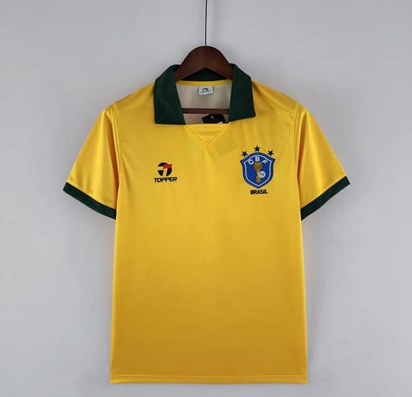 Retro 1988 Brazil Home Soccer Jersey