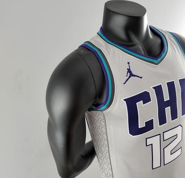 2019 NBA Oubre Jr. #12 Charlotte Hornets Grey Jersey - Image 4