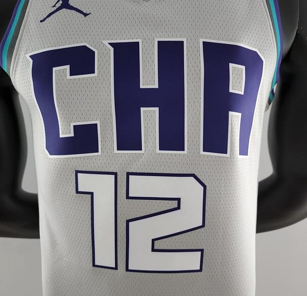 2019 NBA Oubre Jr. #12 Charlotte Hornets Grey Jersey - Image 7