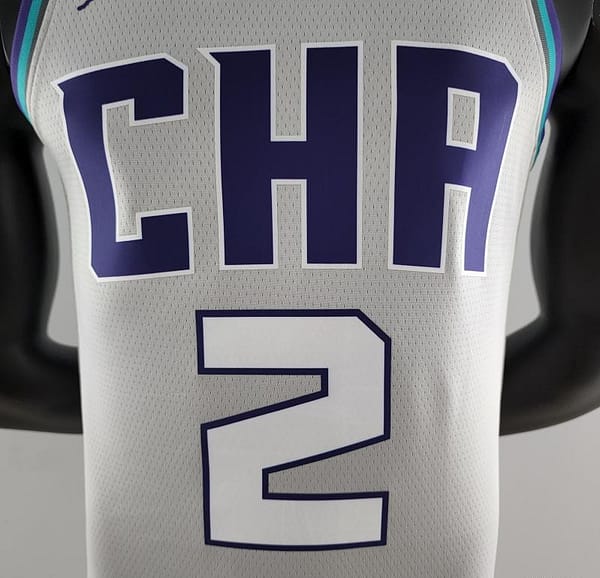 2019 Ball#2 Charlotte Hornets Grey NBA Jersey - Image 7