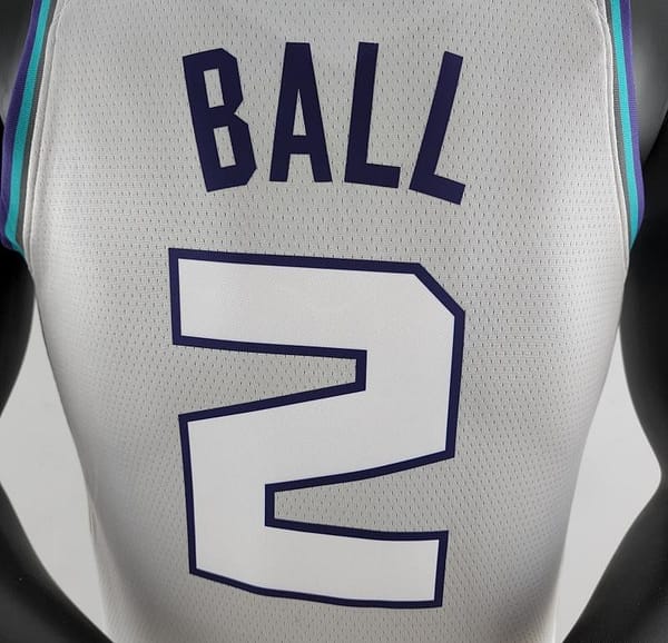 2019 Ball#2 Charlotte Hornets Grey NBA Jersey - Image 9