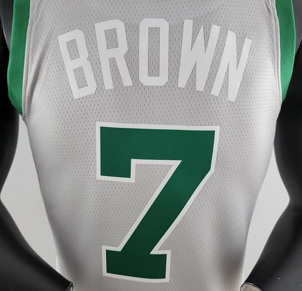 BROWN#7 Boston Celtics Grey NBA Jersey - Image 3