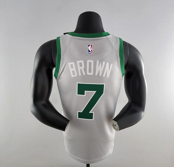 BROWN#7 Boston Celtics Grey NBA Jersey - Image 4