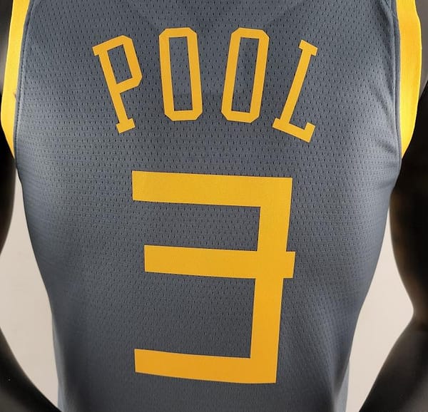 2018 POOLE#3 Golden State Warriors Grey NBA Jersey - Image 9