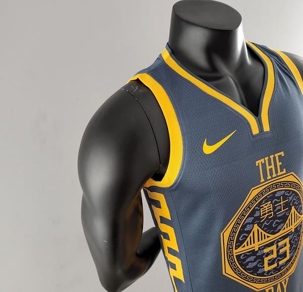 2018 GREEN #23 Golden State Warriors Grey NBA Jersey - Image 4