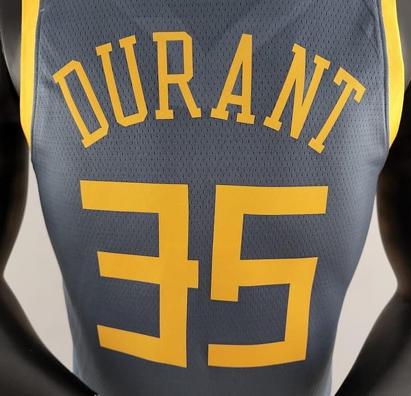 2018 DURANT #35 Golden State Warriors Grey NBA Jersey - Image 3