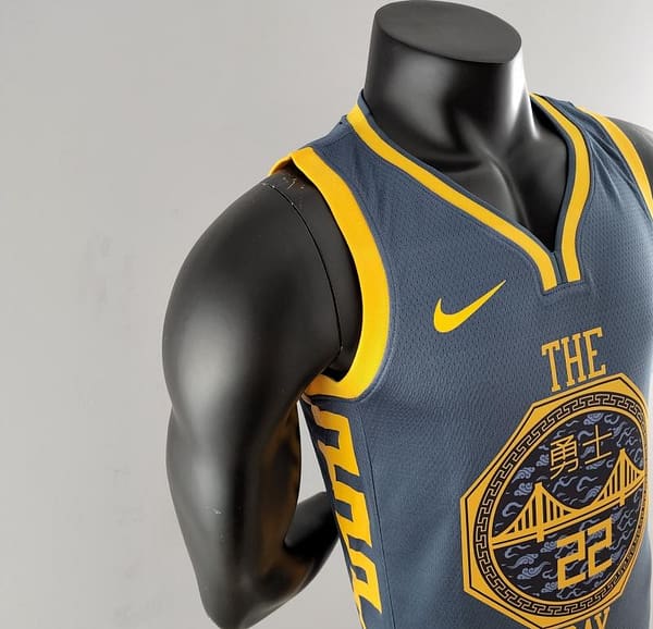 2018 WIGGINS #22 Golden State Warriors Grey NBA Jersey - Image 4