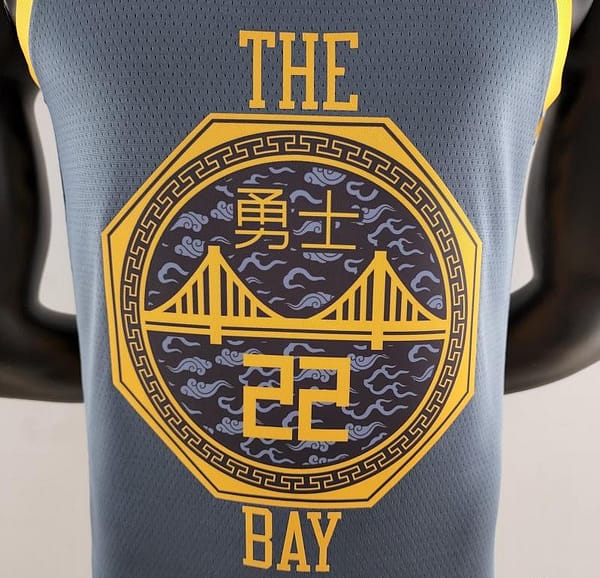 2018 WIGGINS #22 Golden State Warriors Grey NBA Jersey - Image 7