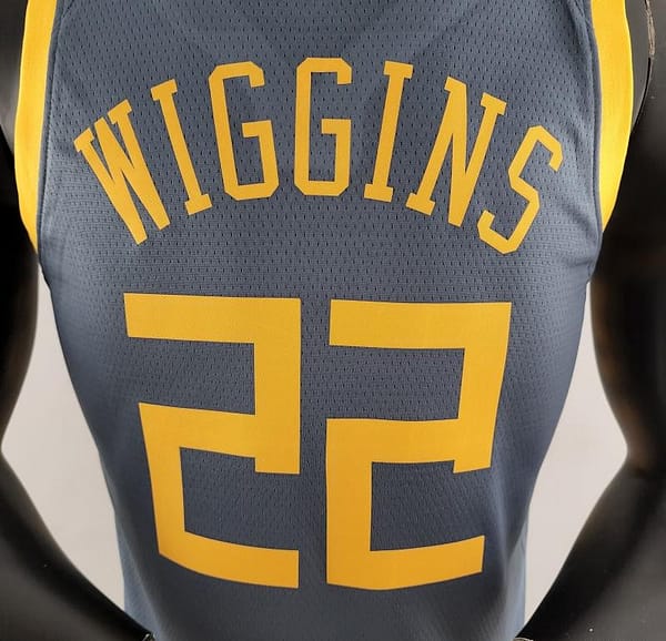 2018 WIGGINS #22 Golden State Warriors Grey NBA Jersey - Image 9