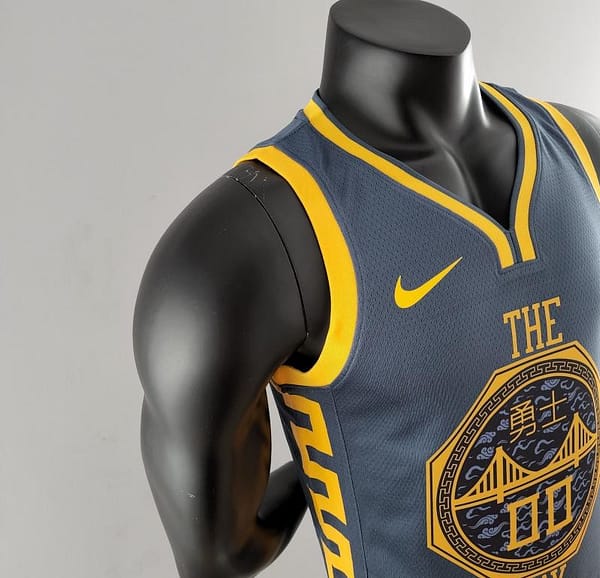 2018 KUMINGA#00 Golden State Warriors Grey NBA Jersey - Image 4