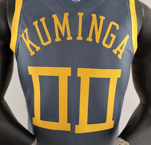 2018 KUMINGA#00 Golden State Warriors Grey NBA Jersey - Image 8