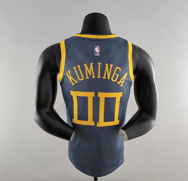 2018 KUMINGA#00 Golden State Warriors Grey NBA Jersey - Image 9
