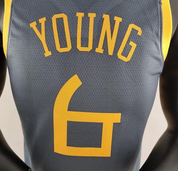 2018 YOUNG #6 Golden State Warriors Grey NBA Jersey - Image 8