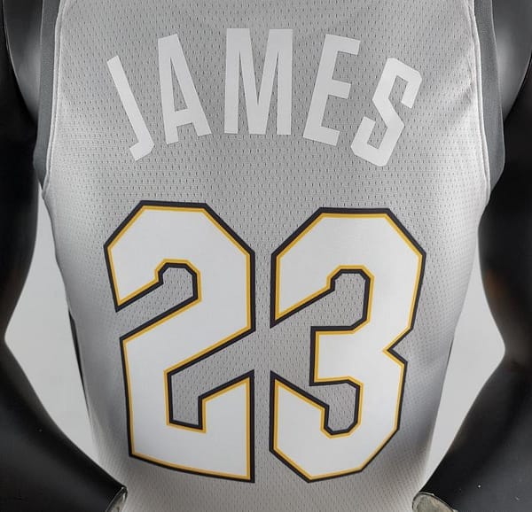 2018 JAMES #23 Cleveland Cavaliers Grey NBA Jersey - Image 3
