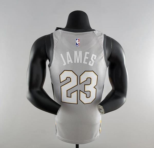 2018 JAMES #23 Cleveland Cavaliers Grey NBA Jersey - Image 4