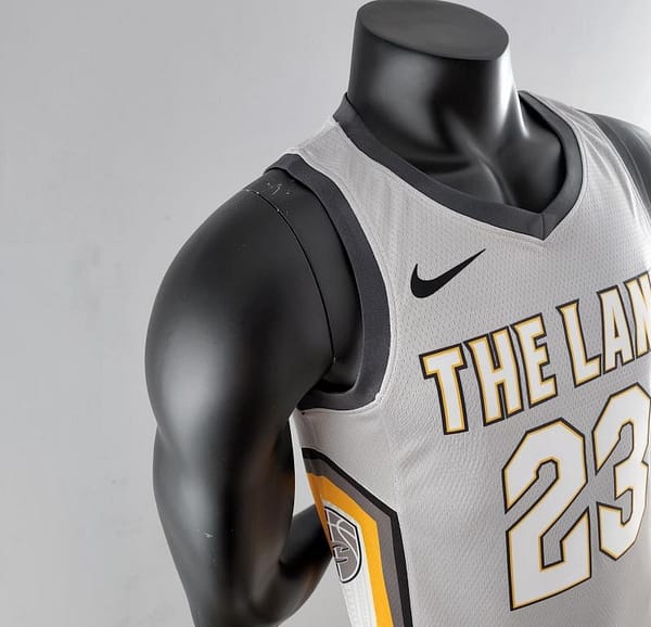 2018 JAMES #23 Cleveland Cavaliers Grey NBA Jersey - Image 7
