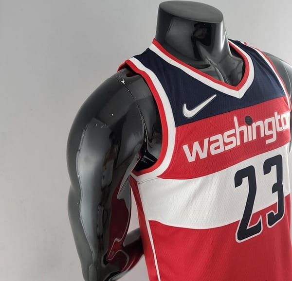 75th Anniversary JORDAN #23 Wizards Red, White And Blue NBA Jersey - Image 4