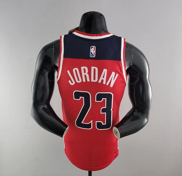 75th Anniversary JORDAN #23 Wizards Red, White And Blue NBA Jersey - Image 10