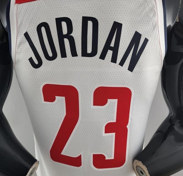 75th Anniversary JORDAN #23 Wizards Black Red White NBA Jersey - Image 3