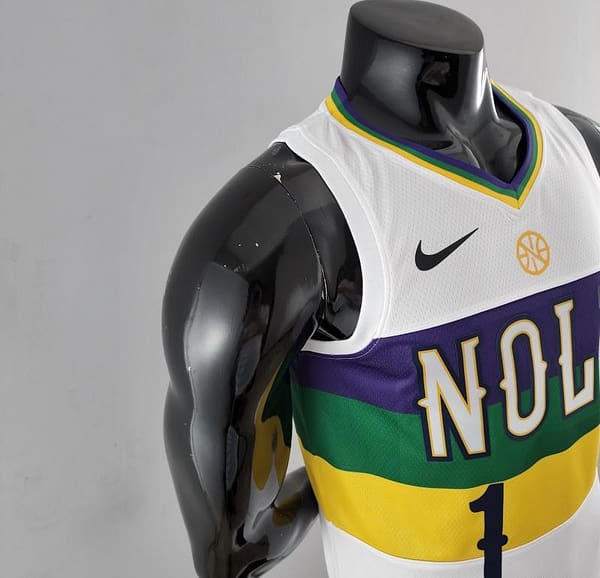 2018 New Orleans Pelicans WLLIAMSIN#1 Urban Edition White NBA Jersey - Image 3