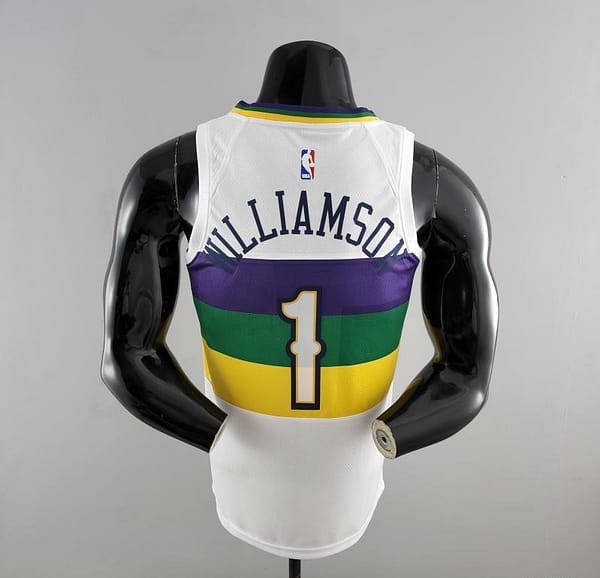 2018 New Orleans Pelicans WLLIAMSIN#1 Urban Edition White NBA Jersey - Image 9
