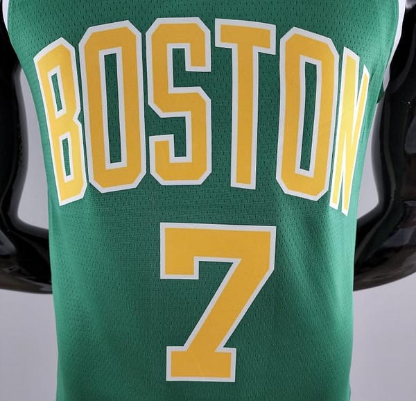 Boston Celtics BROWN#7 Green Gold NBA Jersey - Image 7
