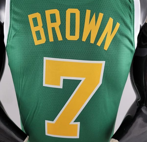 Boston Celtics BROWN#7 Green Gold NBA Jersey - Image 8