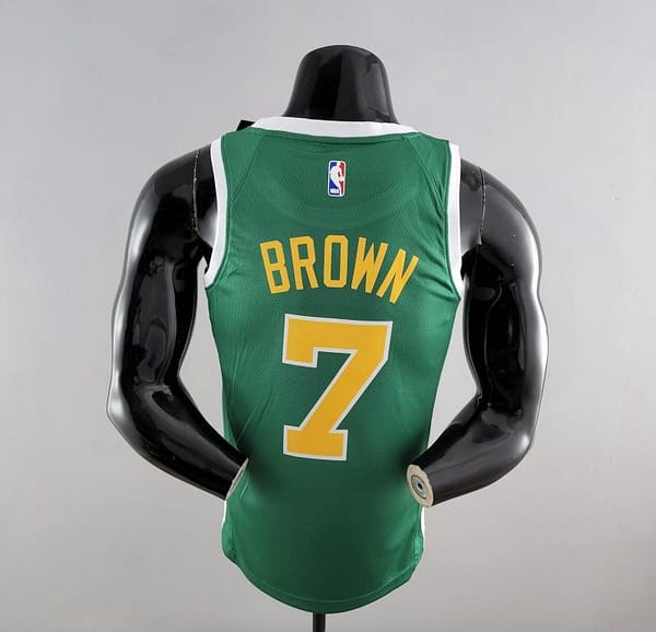 Boston Celtics BROWN#7 Green Gold NBA Jersey - Image 9