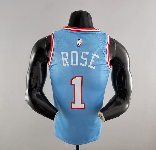 Chicago Bulls ROSE#1 Blue NBA Jersey - Image 9