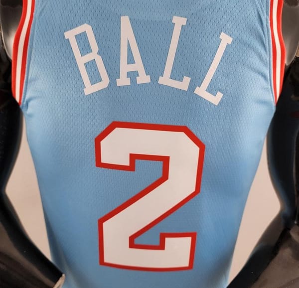 Chicago Bulls BALL#2 Blue NBA Jersey - Image 3