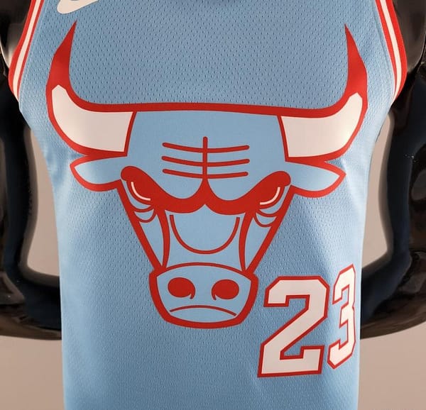 Chicago Bulls JORDAN#23 Blue NBA Jersey - Image 6