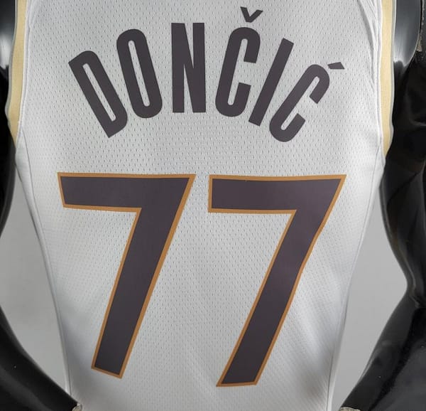 2020 Dallas Mavericks DONCIC#77 City Edition White NBA Jersey - Image 3